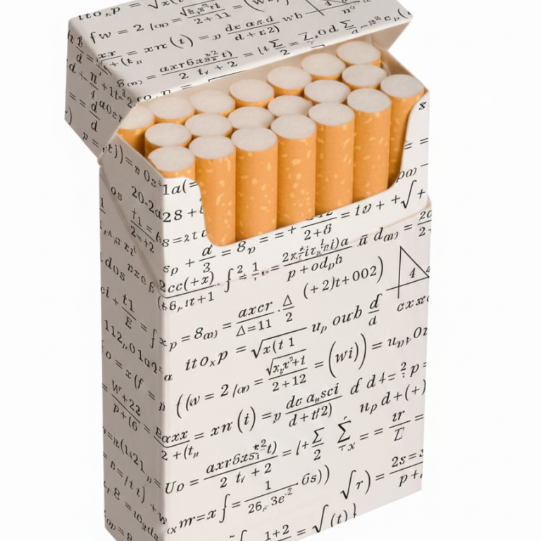 Cigarette packet covered with equations Cigarette packet covered with equations